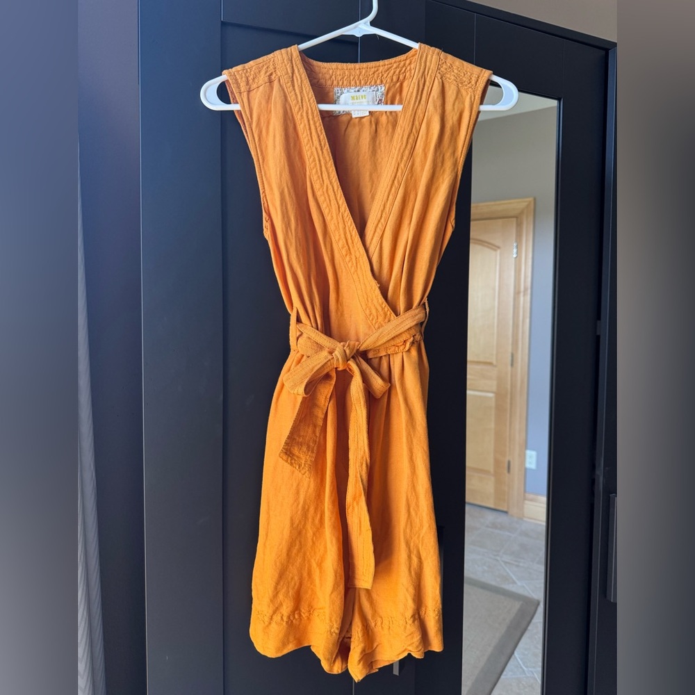 Anthropologie Maeve Golden Yellow Romper